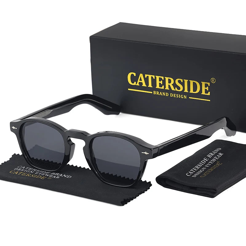 CATERSIDE Retro Round Sunglasses Men Punk