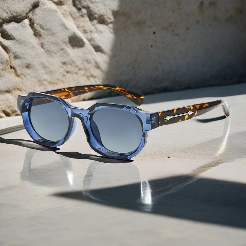 CATERSIDE Retro Punk Square Sunglasses Men Vintage