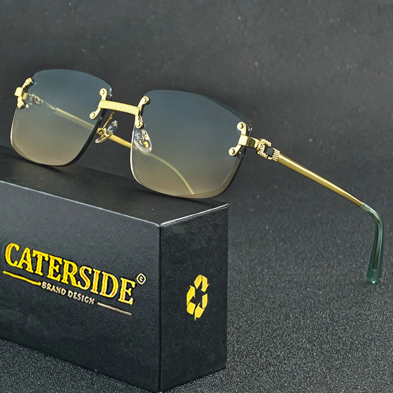 Lunettes de Soleil Rétro Sans Monture – Caterside UV400 (Mixte)