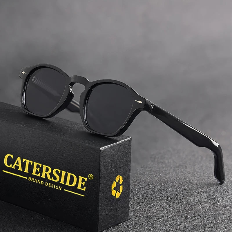 CATERSIDE Retro Round Sunglasses Men Punk