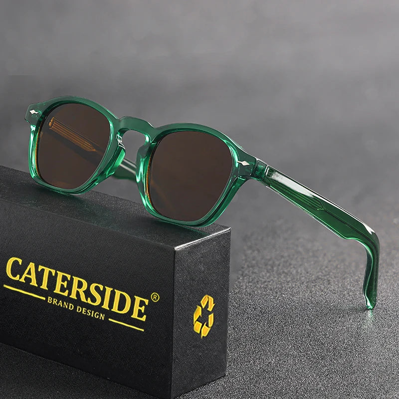 CATERSIDE Retro Round Sunglasses Men Punk