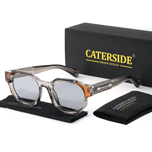 CATERSIDE Retro Punk Square Sunglasses Men Vintage