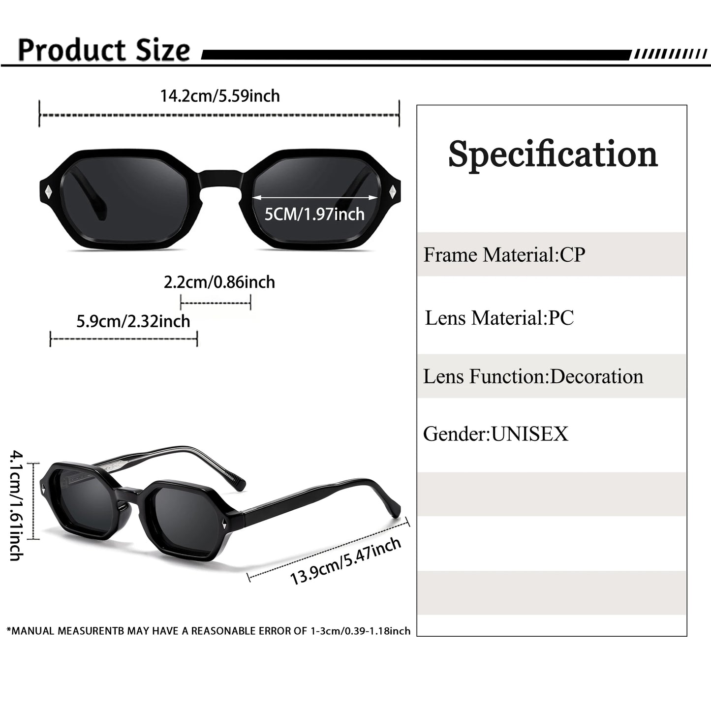 Lunettes de soleil Caterside™ Polygon Small – Élégance minimaliste & look tendance