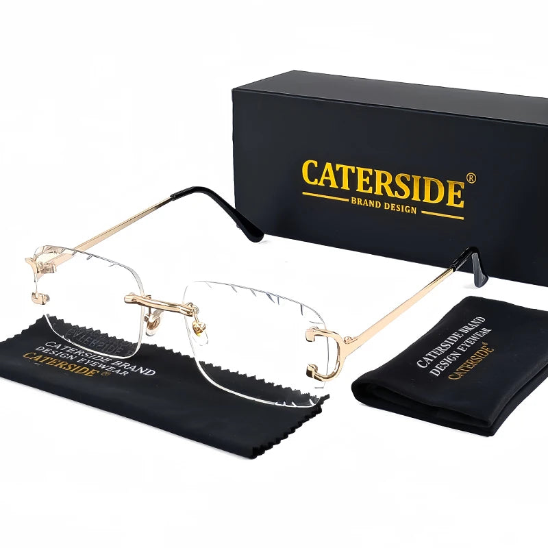 Lunettes de Soleil Sans Monture Carrées – Caterside Vintage UV400 (Mixte)
