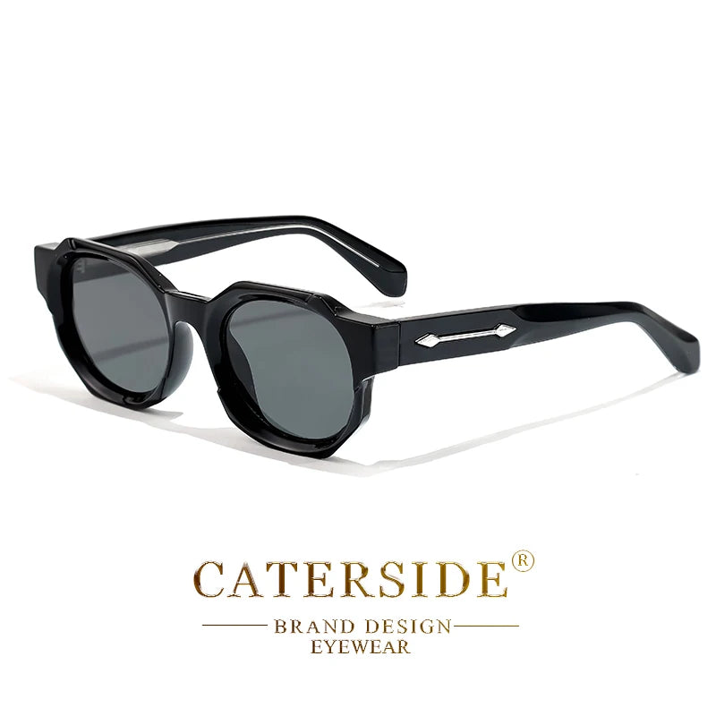 CATERSIDE Punk Square Sunglasses Men Vintage