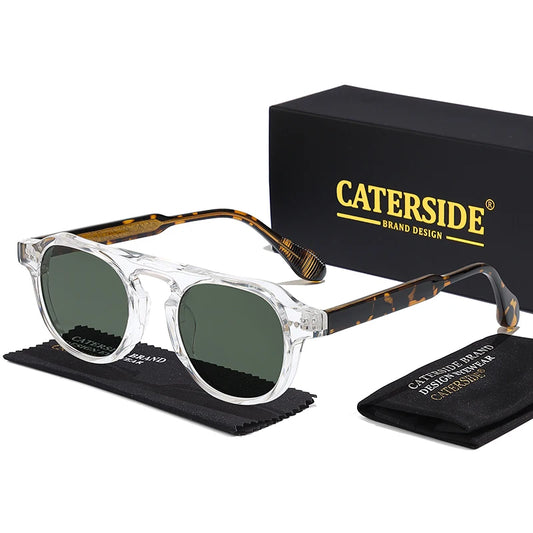 CATERSIDE Vintage Round Sunglasses Men Punk Core