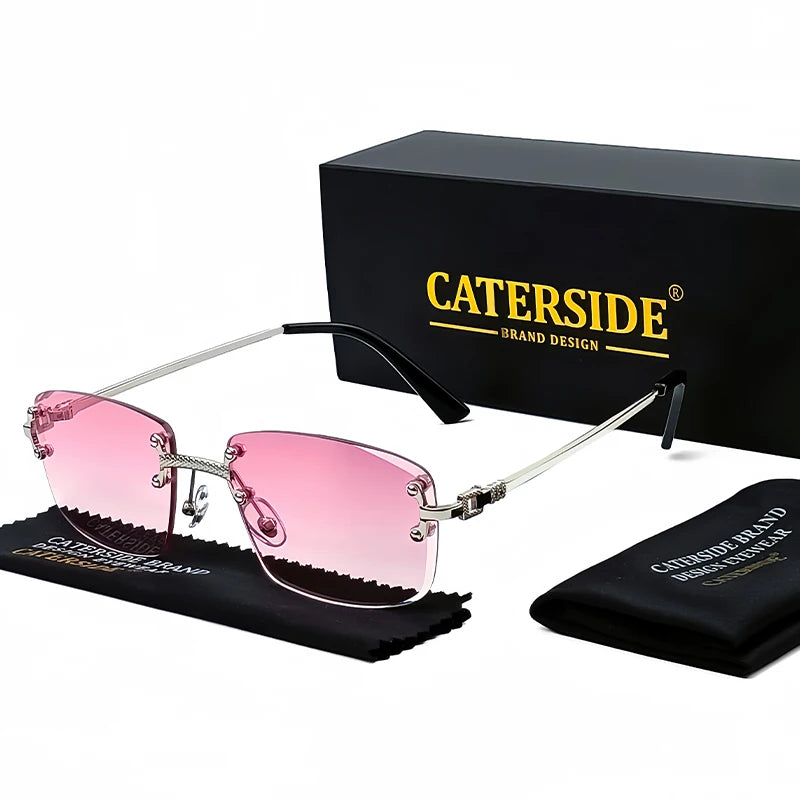 Lunettes de Soleil Rétro Sans Monture – Caterside UV400 (Mixte)