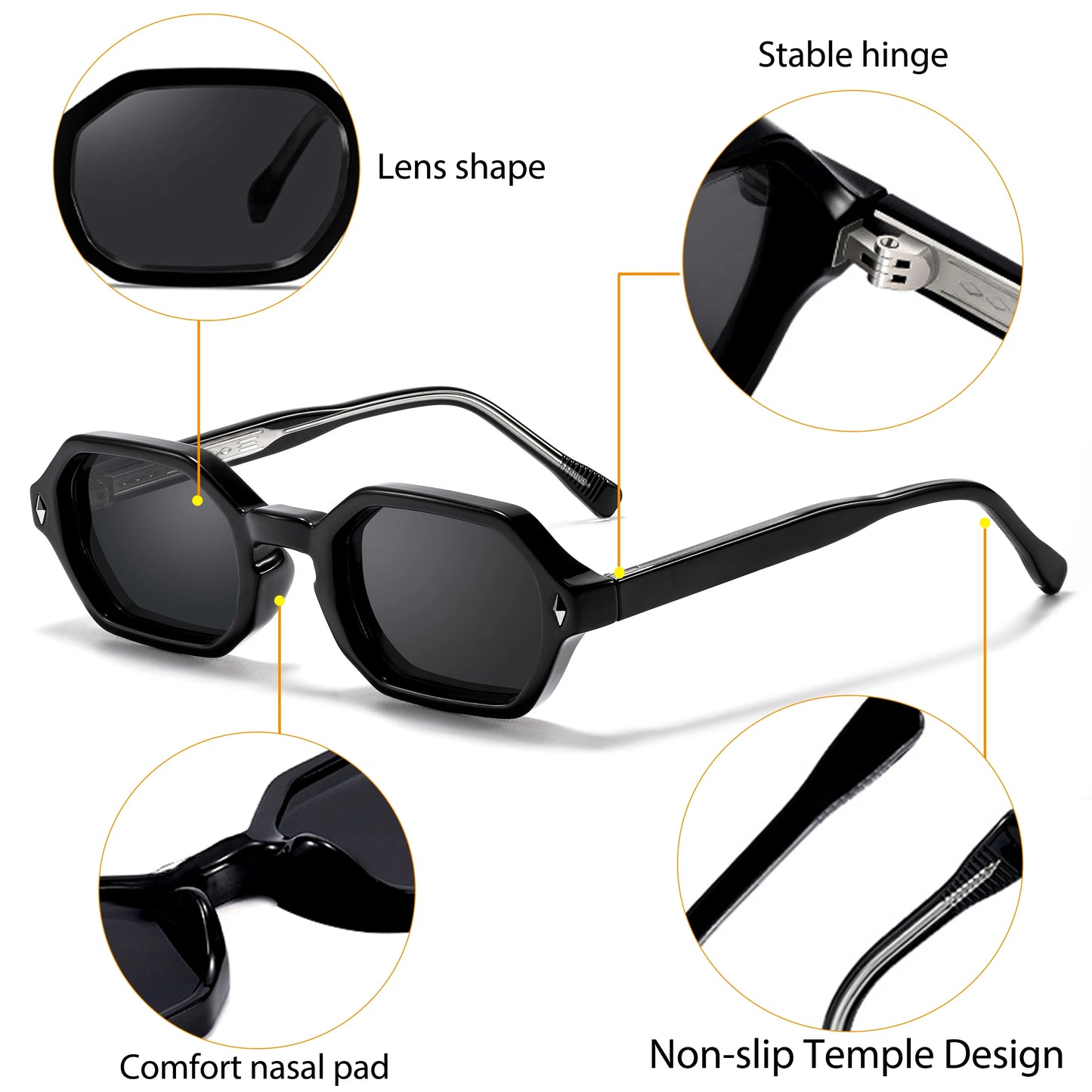 Lunettes de soleil Caterside™ Polygon Small – Élégance minimaliste & look tendance