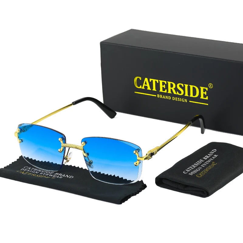 Lunettes de Soleil Rétro Sans Monture – Caterside UV400 (Mixte)