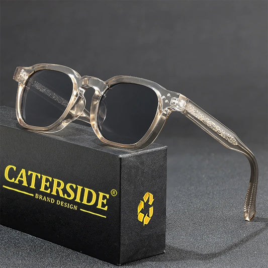 CATERSIDE Lunettes de Soleil Classiques Rétro – Monture Carrée, Branches Métal, Design
