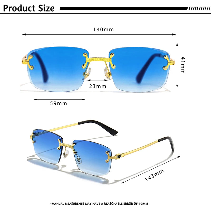 Lunettes de Soleil Rétro Sans Monture – Caterside UV400 (Mixte)