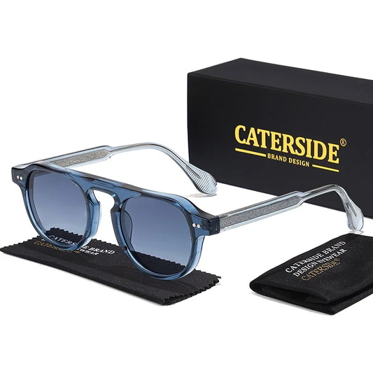 CATERSIDE Vintage Round Sunglasses Men Punk Core