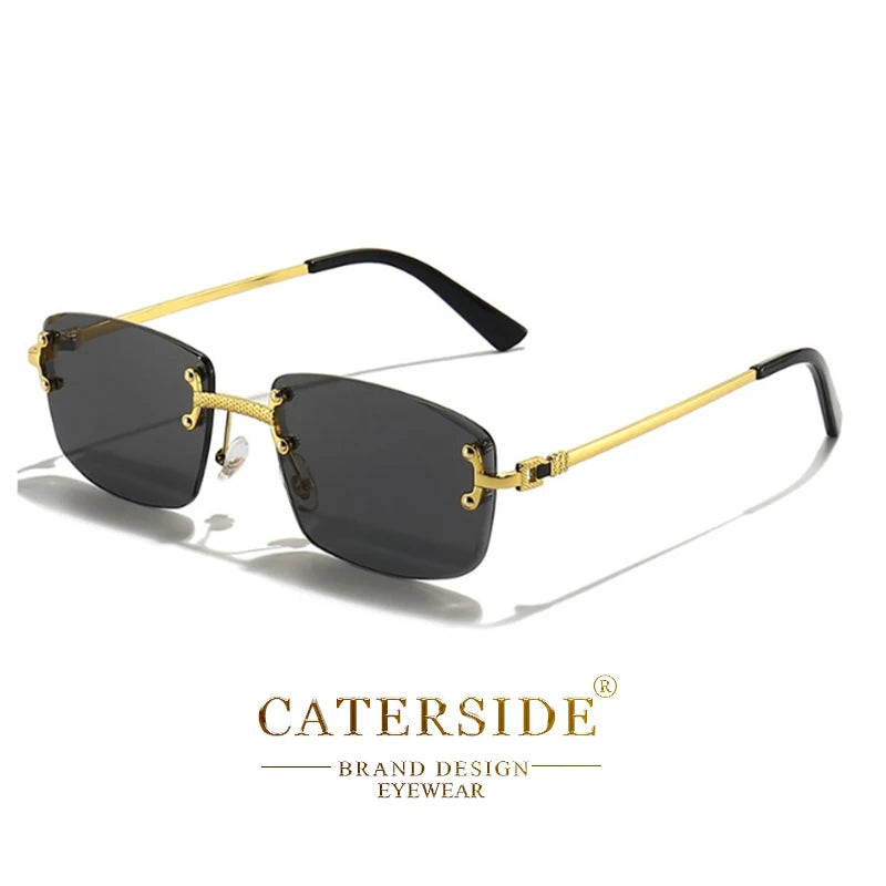 Lunettes de Soleil Rétro Sans Monture – Caterside UV400 (Mixte)