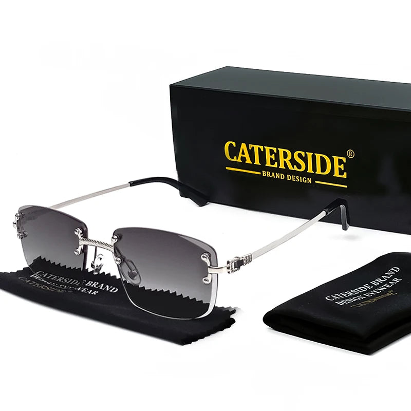 Lunettes de Soleil Rétro Sans Monture – Caterside UV400 (Mixte)