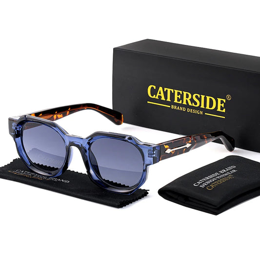 CATERSIDE Punk Square Sunglasses Men Vintage