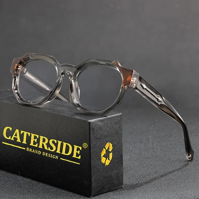 CATERSIDE Retro Punk Square Sunglasses Men Vintage