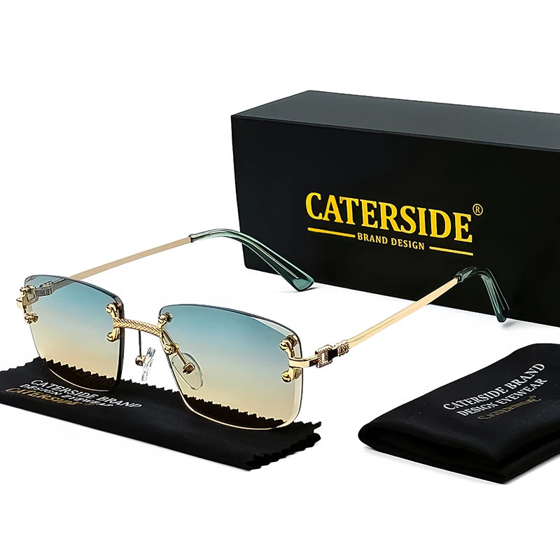 Lunettes de Soleil Rétro Sans Monture – Caterside UV400 (Mixte)