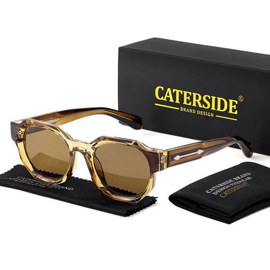 CATERSIDE Retro Punk Square Sunglasses Men Vintage