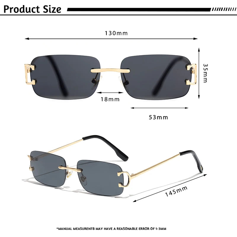 Lunettes de Soleil Rectangulaires Sans Monture – Caterside
