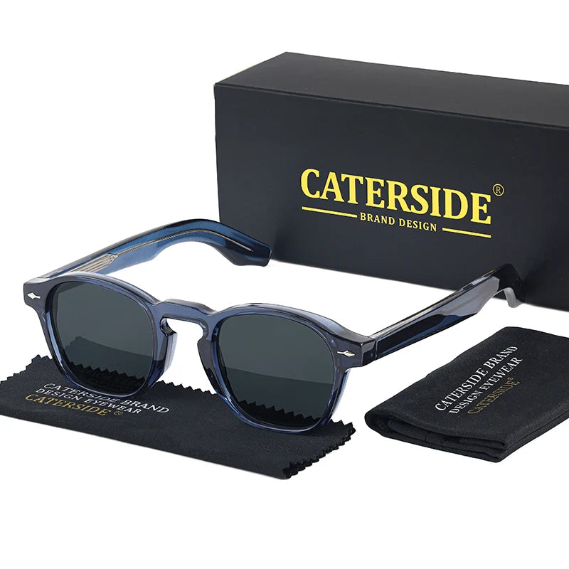 CATERSIDE Retro Round Sunglasses Men Punk