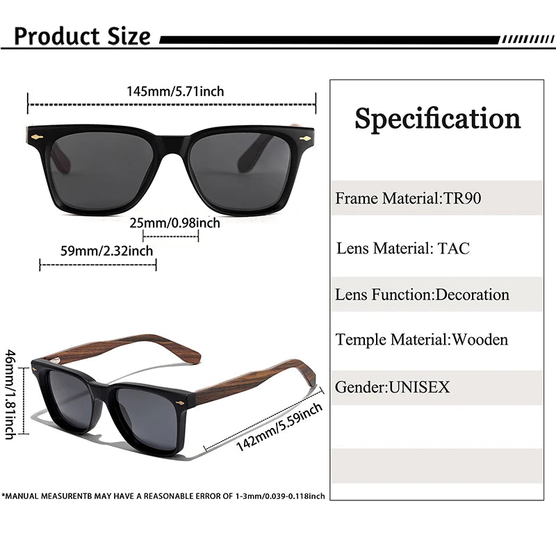 Lunettes de soleil Caterside™ Vintage Bois Polarisées – Élégance naturelle & protection UV400