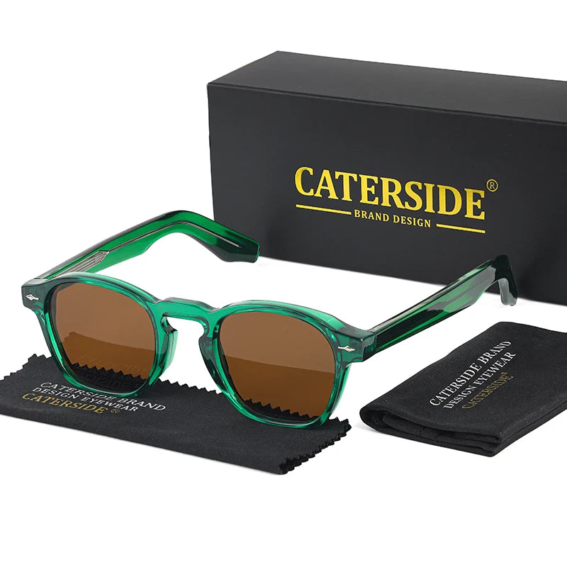 CATERSIDE Retro Round Sunglasses Men Punk