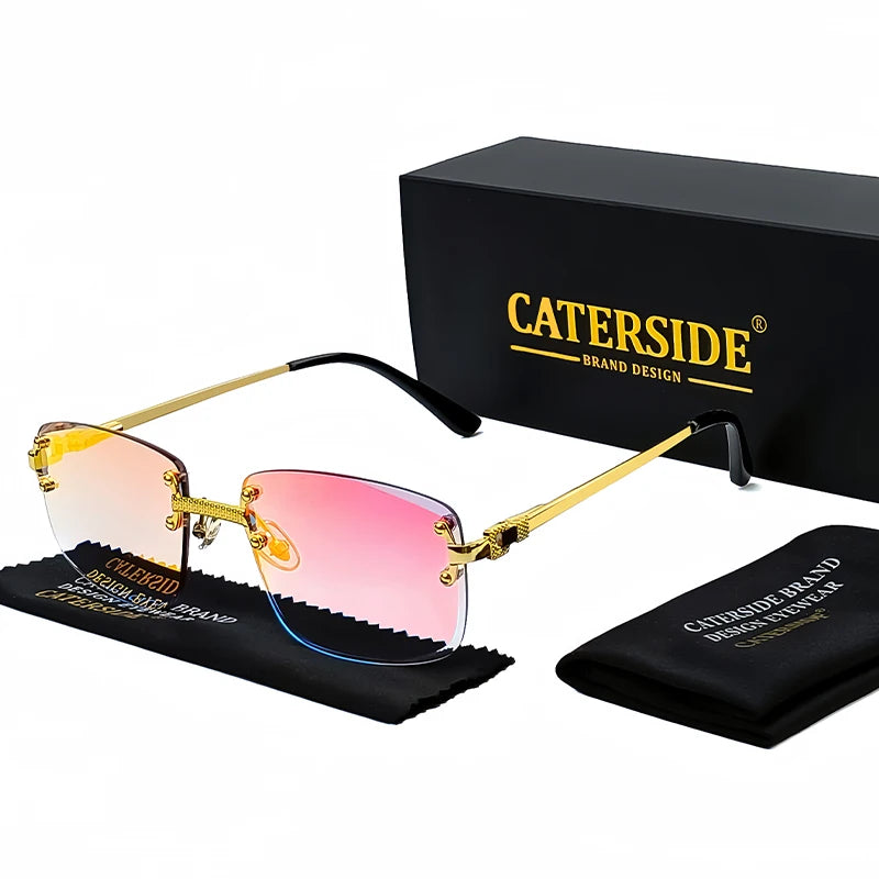 Lunettes de Soleil Rétro Sans Monture – Caterside UV400 (Mixte)