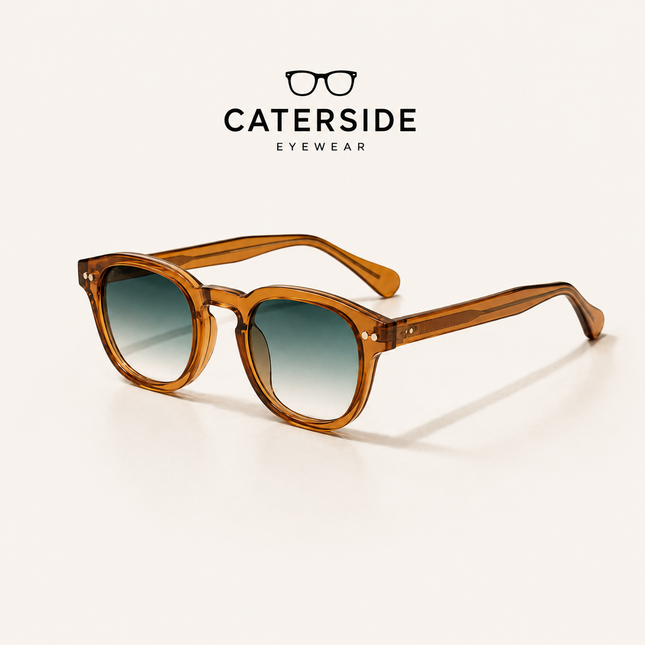 CATERSIDE™ Lunettes Rondes Rétro UV400 – Style Luxe Unisexe, Léger & Anti-Reflet