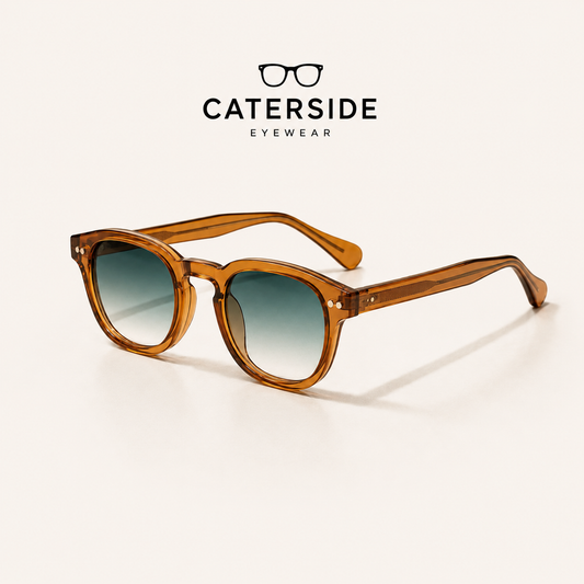 CATERSIDE™ Lunettes Rondes Rétro UV400 – Style Luxe Unisexe, Léger & Anti-Reflet