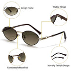 Oval Sunglasses UV400 | Premium Metal Frame | Caterside Eyewear
