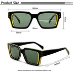 Lunettes de soleil carrées polarisées acétate – Unisexe UV400 – CATERSIDE, vue 3