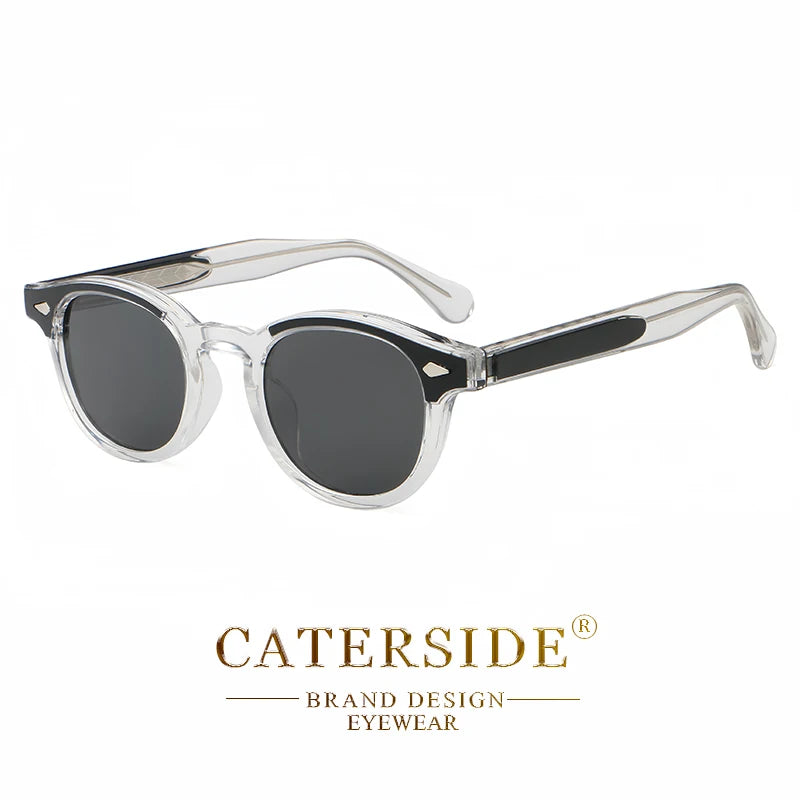 Lunettes de soleil CATERSIDE transparentes avec verres noirs et branches noires élégantes