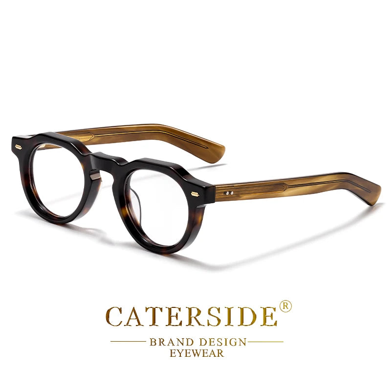Lunettes optiques Caterside design vintage monture écaille et branches marron clair