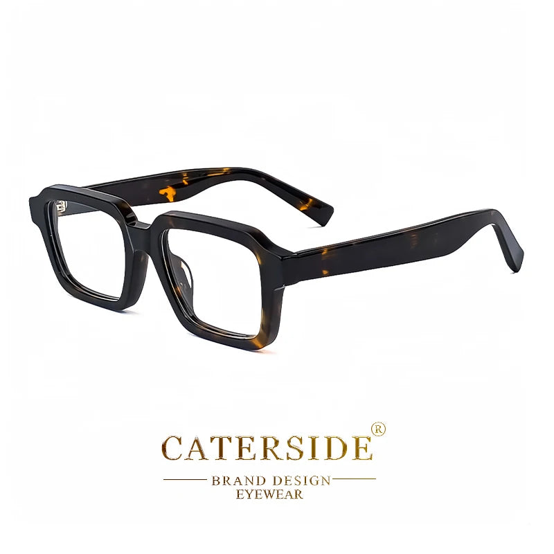 CATERSIDE™ Square Vintage Glasses in Acetate – Wide Unisex Frame for Modern Style and Timeless Elegance