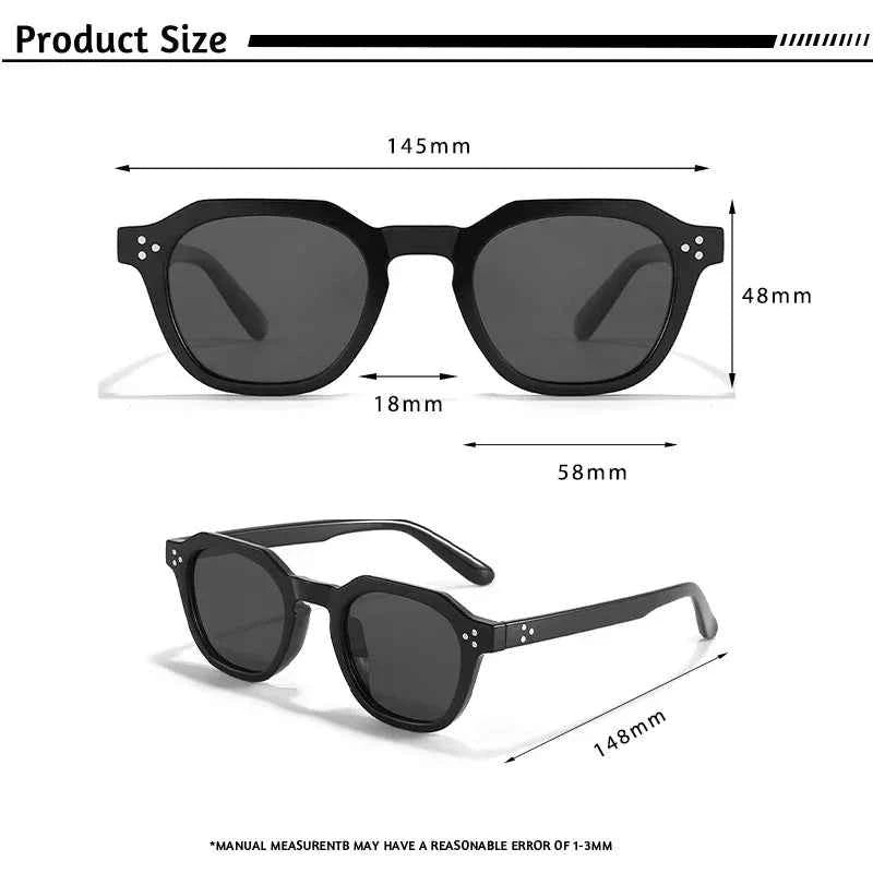CATERSIDE – Lunettes de soleil rétro polarisées à monture polygonale ultralégère
