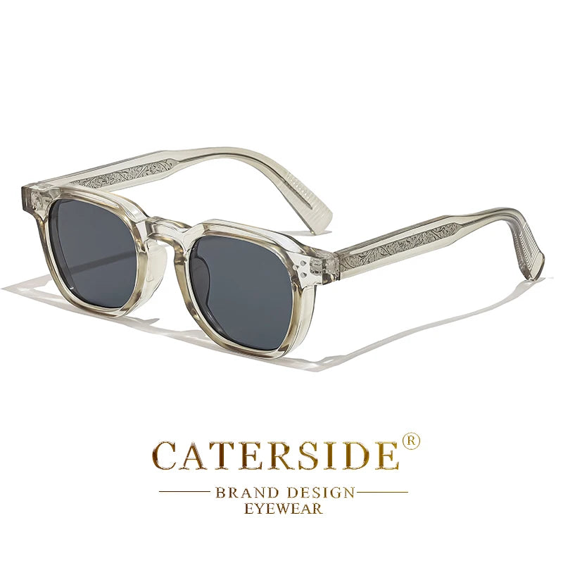 CATERSIDE Lunettes de Soleil Classiques Rétro – Monture Carrée, Branches Métal, Design