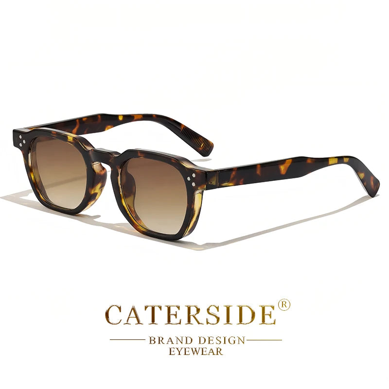 Lunettes de soleil Carrées écaille brun avec verres teintés dégradés, design élégant Caterside