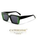 Lunettes de soleil carrées polarisées acétate – Unisexe UV400 – CATERSIDE, vue 5