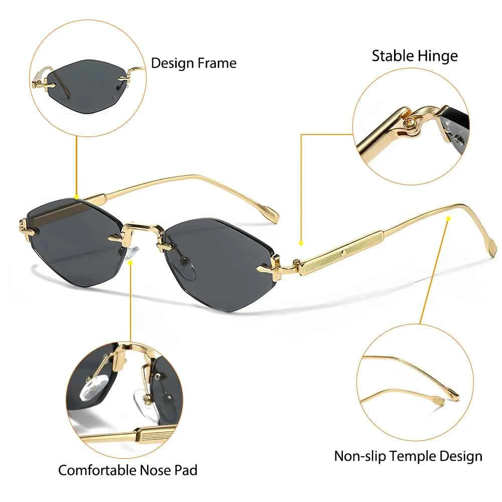 Lunettes de Soleil Punk Métal UV400 | Style Minimaliste Luxe | Caterside Eyewear