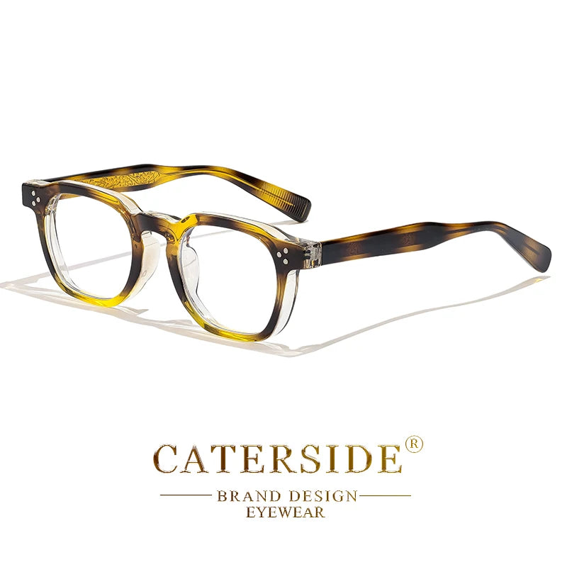 Lunettes de vue carrées design Caterside en acétate écaille marron et jaune