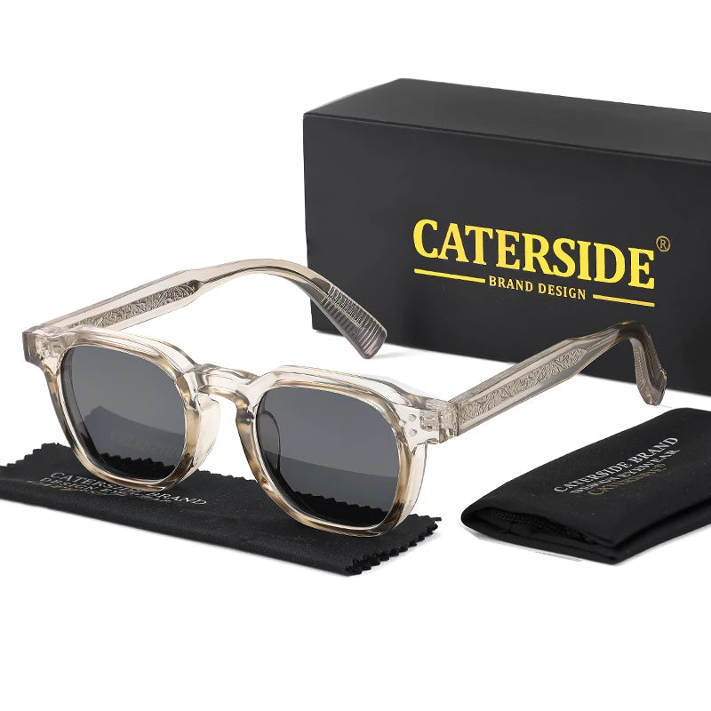 CATERSIDE Lunettes de Soleil Classiques Rétro – Monture Carrée, Branches Métal, Design