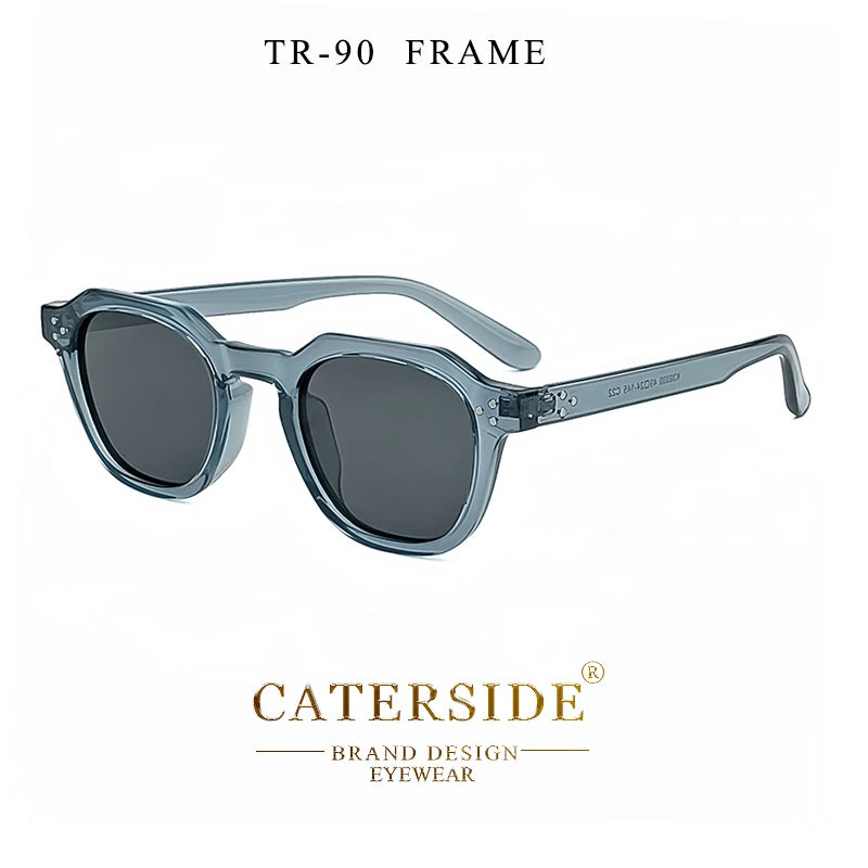 Lunettes de soleil Caterside avec monture TR-90 grise transparente et verres foncés