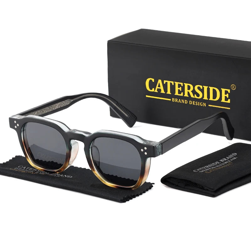 CATERSIDE Lunettes de Soleil Classiques Rétro – Monture Carrée, Branches Métal, Design