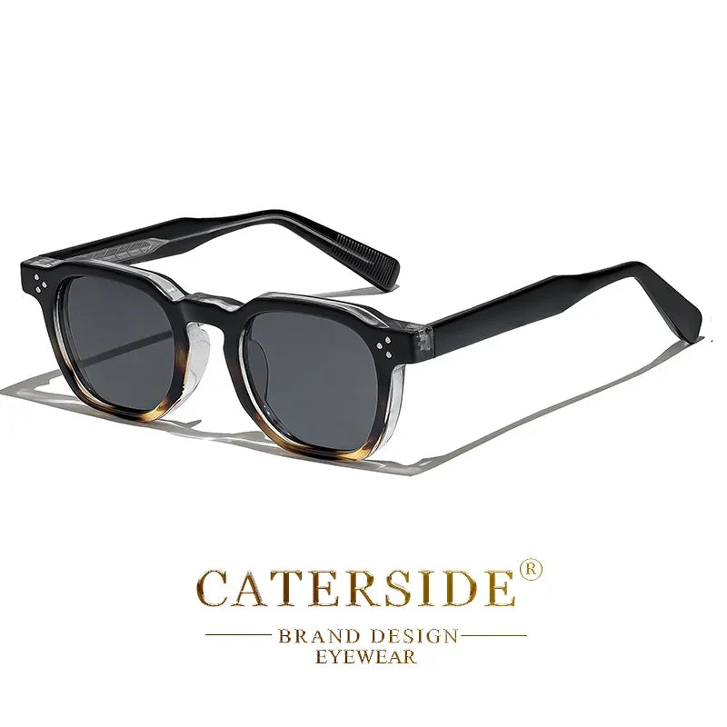 Lunettes de soleil noires et transparentes pour homme au design moderne Caterside