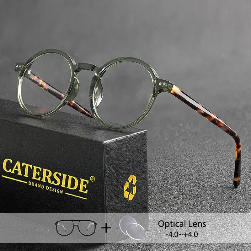Gafas graduadas unisex CATERSIDE con montura redonda retro TR90 y protección contra la luz azul