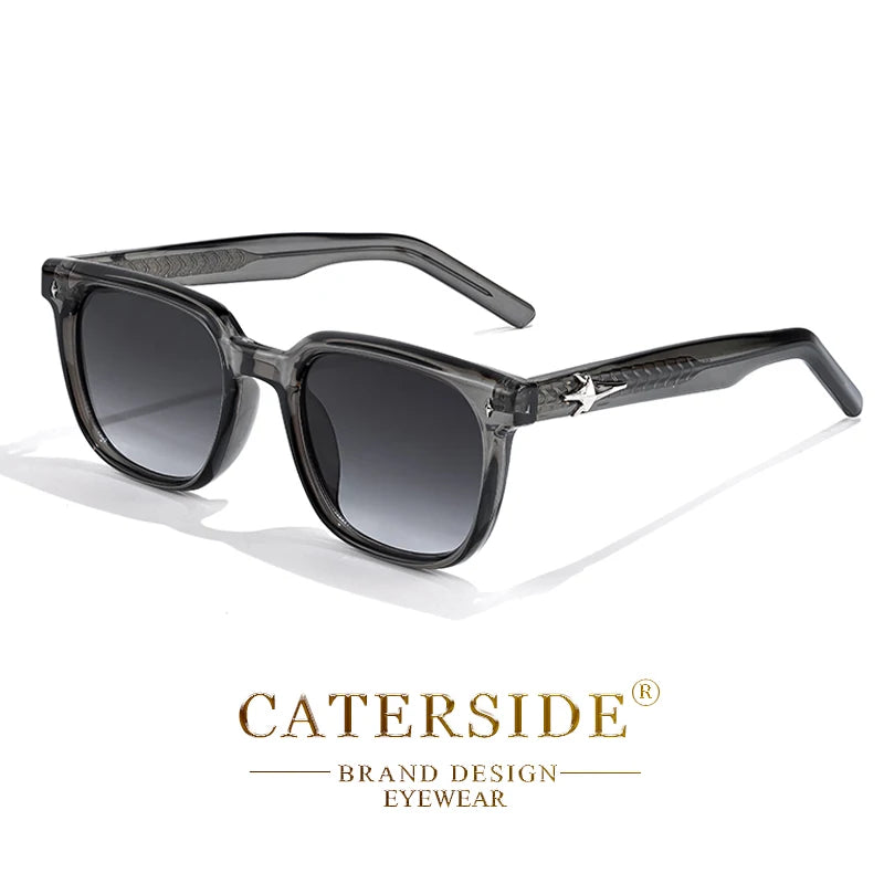Lunettes de soleil Caterside à monture noire transparente avec verres dégradés gris