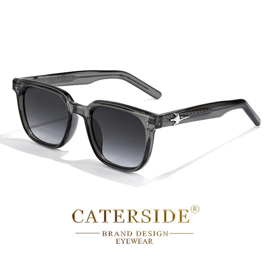 Lunettes de soleil Caterside à monture noire transparente avec verres dégradés gris