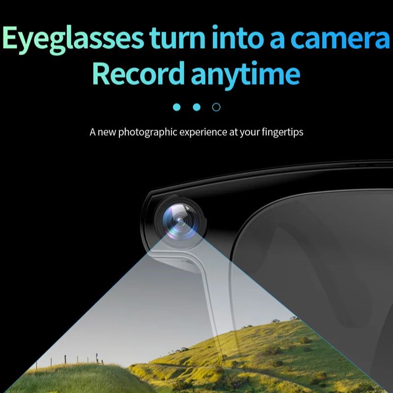 CATERSIDE Nova Lunettes Connectées IA HD avec Caméra et Bluetooth