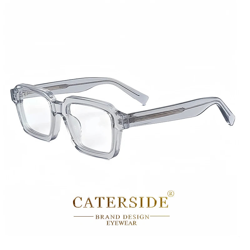 CATERSIDE™ Square Vintage Glasses in Acetate – Wide Unisex Frame for Modern Style and Timeless Elegance