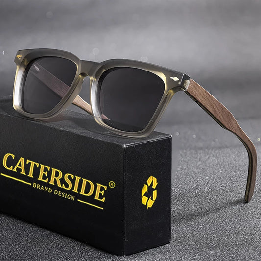 Lunettes de soleil Caterside™ Vintage Bois Polarisées – Élégance naturelle & protection UV400